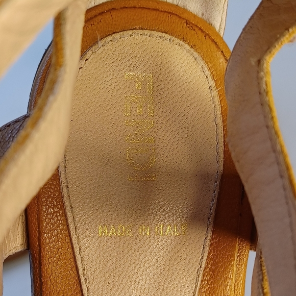 Authentic Fendi Leather Sz 39 1/2 Gladiator Ankle Boho Sandals - Picture 12 of 14